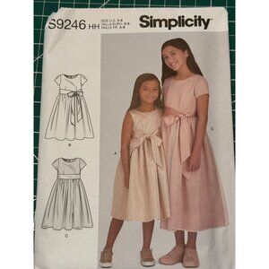 Simplicity S9246 Girls Dress Pattern Party Wedding